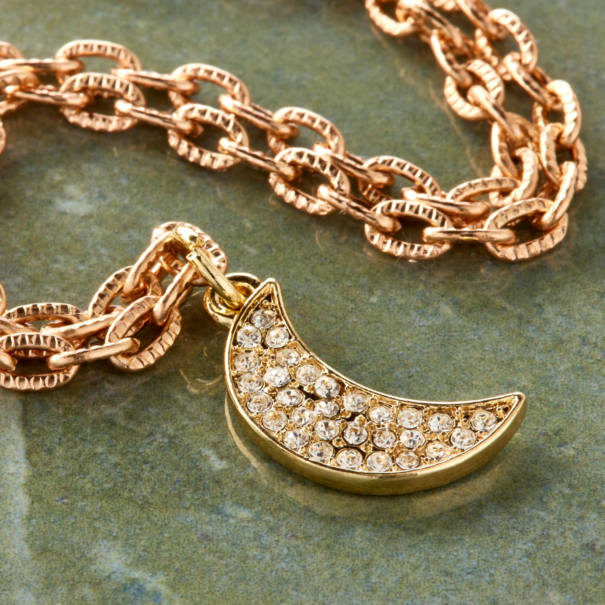 14K Gold-Plated Pavé Moon Charm by Bead Landing™